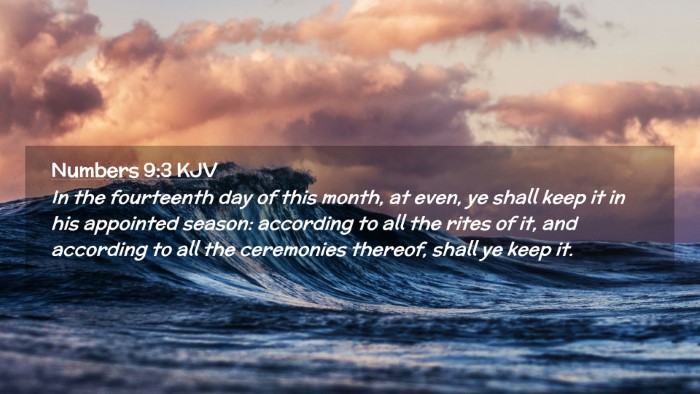 Picture 02 - Numbers 9:3 KJV Desktop Wallpaper - In the fourteenth day of this month, at even, ye - Desktop Bible Verse Wallpaper