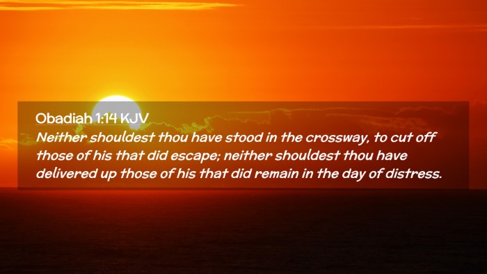 Picture 02 - Obadiah 1:14 KJV Desktop Wallpaper - Neither shouldest thou have stood in the - Desktop Bible Verse Wallpaper