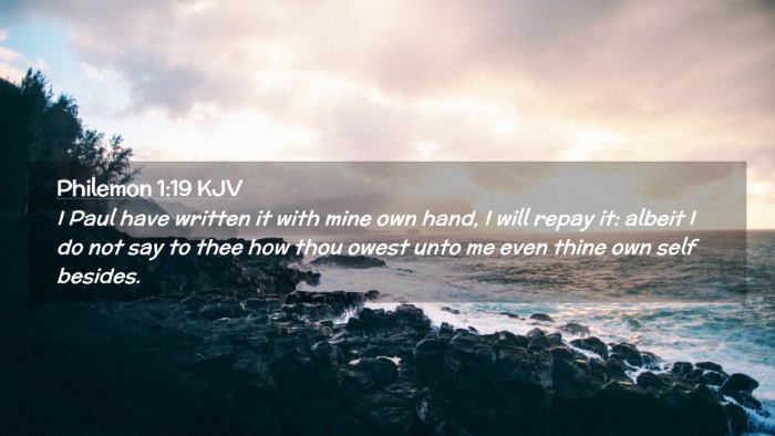 Picture 02 - Philemon 1:19 KJV Desktop Wallpaper - I Paul have written it with mine own hand, I will - Desktop Bible Verse Wallpaper