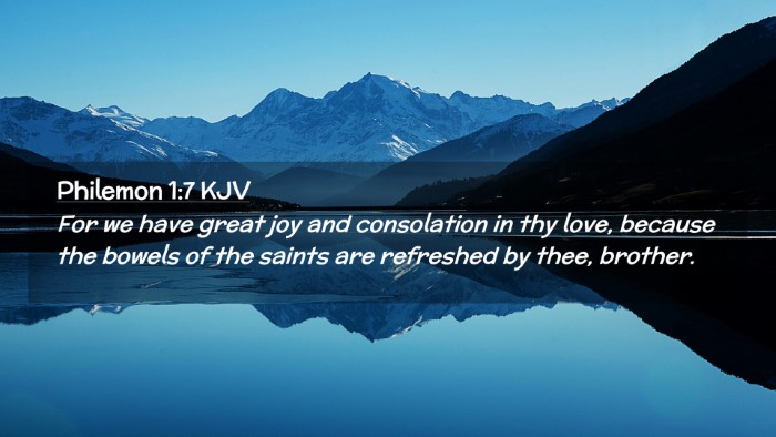 Picture 02 - Philemon 1:7 KJV Desktop Wallpaper - For we have great joy and consolation in thy - Desktop Bible Verse Wallpaper