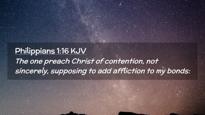 Picture 02 - Philippians 1:16 KJV Desktop Wallpaper - The one preach Christ of contention, not - Desktop Bible Verse Wallpaper