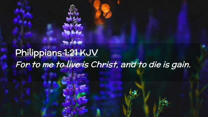 Picture 02 - Philippians 1:21 KJV Desktop Wallpaper - For to me to live is Christ, and to die is - Desktop Bible Verse Wallpaper