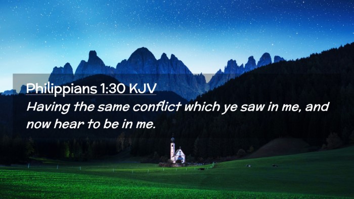 Picture 02 - Philippians 1:30 KJV Desktop Wallpaper - Having the same conflict which ye saw in me, and - Desktop Bible Verse Wallpaper