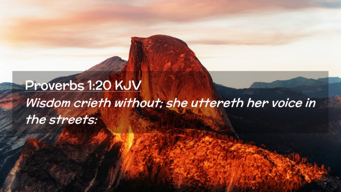 Picture 02 - Proverbs 1:20 KJV Desktop Wallpaper - Wisdom crieth without; she uttereth her voice in - Desktop Bible Verse Wallpaper