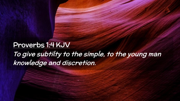 Picture 02 - Proverbs 1:4 KJV Desktop Wallpaper - To give subtilty to the simple, to the young man - Desktop Bible Verse Wallpaper
