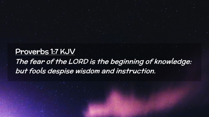 Picture 02 - Proverbs 1:7 KJV Desktop Wallpaper - The fear of the LORD is the beginning of - Desktop Bible Verse Wallpaper