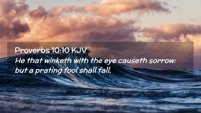 Picture 02 - Proverbs 10:10 KJV Desktop Wallpaper - He that winketh with the eye causeth sorrow: but - Desktop Bible Verse Wallpaper