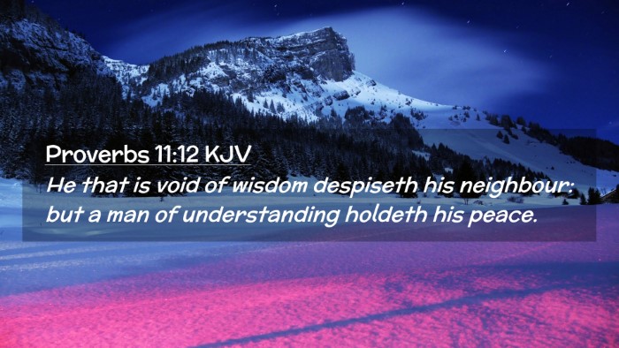 Picture 02 - Proverbs 11:12 KJV Desktop Wallpaper - He that is void of wisdom despiseth his - Desktop Bible Verse Wallpaper