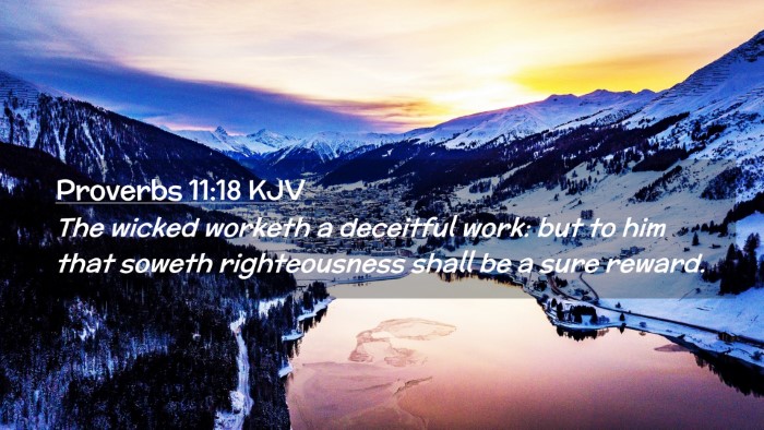 Picture 02 - Proverbs 11:18 KJV Desktop Wallpaper - The wicked worketh a deceitful work: but to him - Desktop Bible Verse Wallpaper