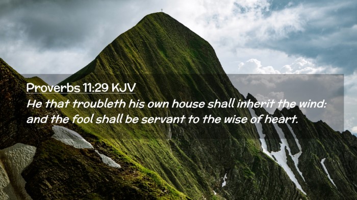 Picture 02 - Proverbs 11:29 KJV Desktop Wallpaper - He that troubleth his own house shall inherit the - Desktop Bible Verse Wallpaper