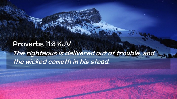 Picture 02 - Proverbs 11:8 KJV Desktop Wallpaper - The righteous is delivered out of trouble, and - Desktop Bible Verse Wallpaper