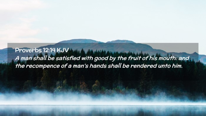 Picture 02 - Proverbs 12:14 KJV Desktop Wallpaper - A man shall be satisfied with good by the fruit - Desktop Bible Verse Wallpaper
