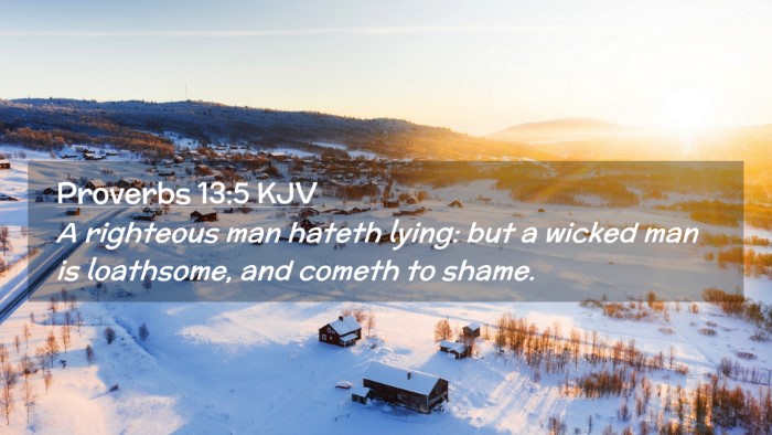Picture 02 - Proverbs 13:5 KJV Desktop Wallpaper - A righteous man hateth lying: but a wicked man is - Desktop Bible Verse Wallpaper