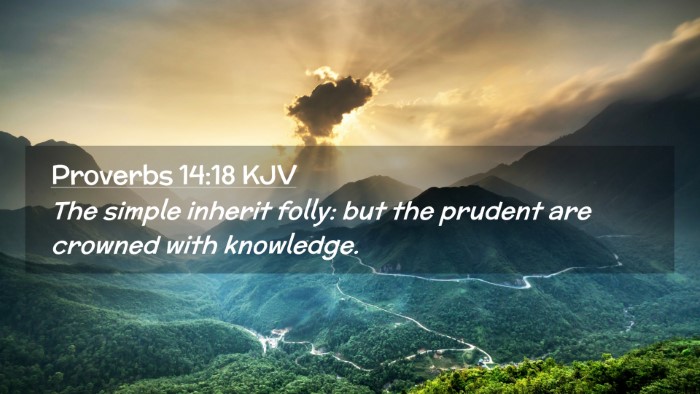 Picture 02 - Proverbs 14:18 KJV Desktop Wallpaper - The simple inherit folly: but the prudent are - Desktop Bible Verse Wallpaper