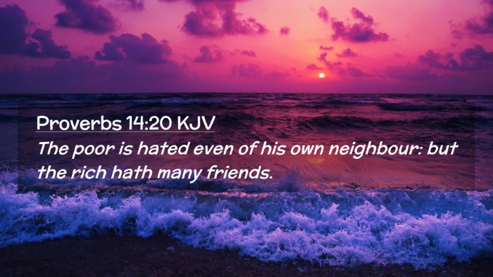 Picture 02 - Proverbs 14:20 KJV Desktop Wallpaper - The poor is hated even of his own neighbour: but - Desktop Bible Verse Wallpaper