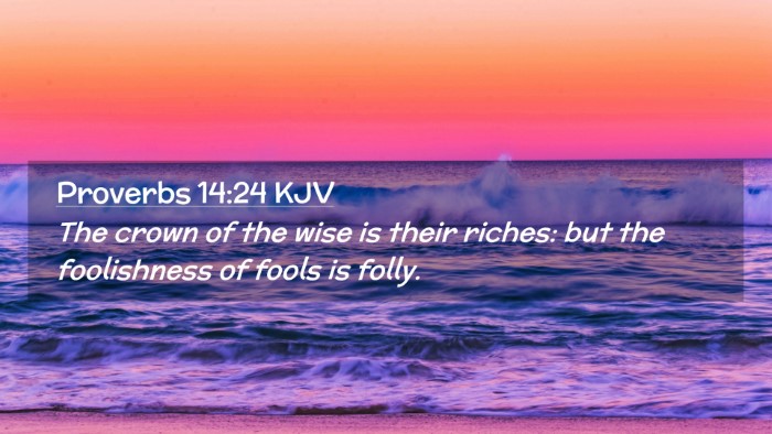 Picture 02 - Proverbs 14:24 KJV Desktop Wallpaper - The crown of the wise is their riches: but the - Desktop Bible Verse Wallpaper