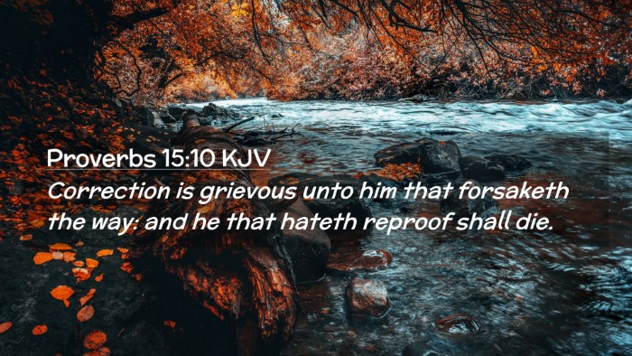 Picture 02 - Proverbs 15:10 KJV Desktop Wallpaper - Correction is grievous unto him that forsaketh - Desktop Bible Verse Wallpaper