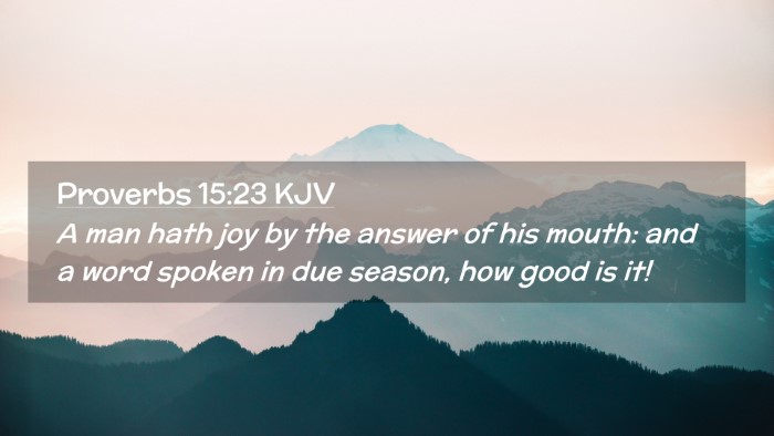Picture 02 - Proverbs 15:23 KJV Desktop Wallpaper - A man hath joy by the answer of his mouth: and a - Desktop Bible Verse Wallpaper