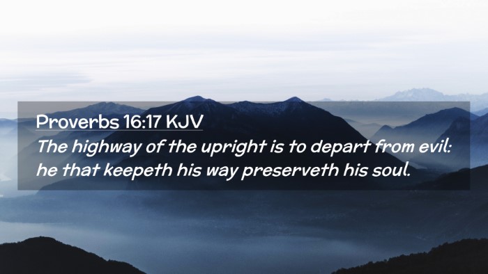Picture 02 - Proverbs 16:17 KJV Desktop Wallpaper - The highway of the upright is to depart from - Desktop Bible Verse Wallpaper