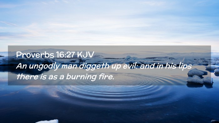 Picture 02 - Proverbs 16:27 KJV Desktop Wallpaper - An ungodly man diggeth up evil: and in his lips - Desktop Bible Verse Wallpaper
