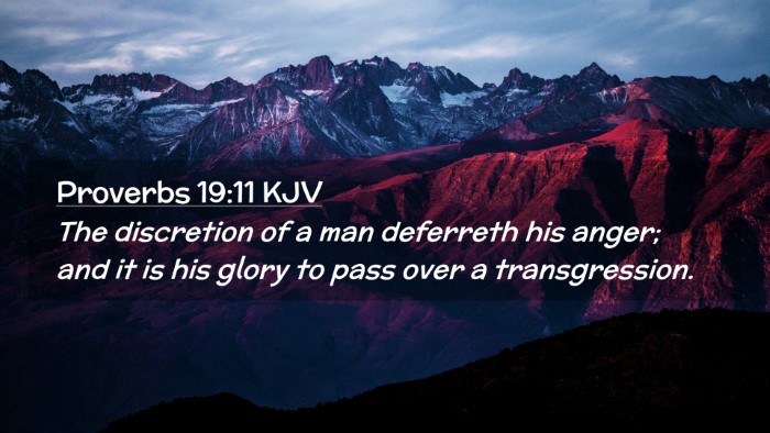 Picture 02 - Proverbs 19:11 KJV Desktop Wallpaper - The discretion of a man deferreth his anger; and - Desktop Bible Verse Wallpaper