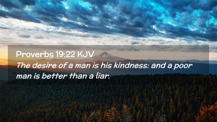 Picture 02 - Proverbs 19:22 KJV Desktop Wallpaper - The desire of a man is his kindness: and a poor - Desktop Bible Verse Wallpaper