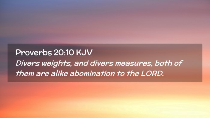 Picture 02 - Proverbs 20:10 KJV Desktop Wallpaper - Divers weights, and divers measures, both of them - Desktop Bible Verse Wallpaper