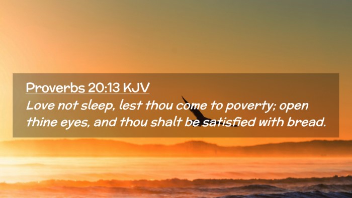 Picture 02 - Proverbs 20:13 KJV Desktop Wallpaper - Love not sleep, lest thou come to poverty; open - Desktop Bible Verse Wallpaper