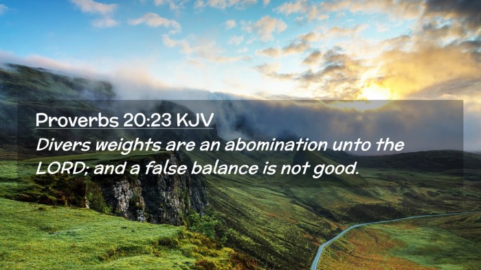 Picture 02 - Proverbs 20:23 KJV Desktop Wallpaper - Divers weights are an abomination unto the LORD; - Desktop Bible Verse Wallpaper