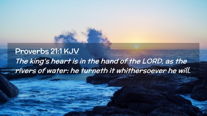 Picture 02 - Proverbs 21:1 KJV Desktop Wallpaper - The king's heart is in the hand of the LORD, as - Desktop Bible Verse Wallpaper