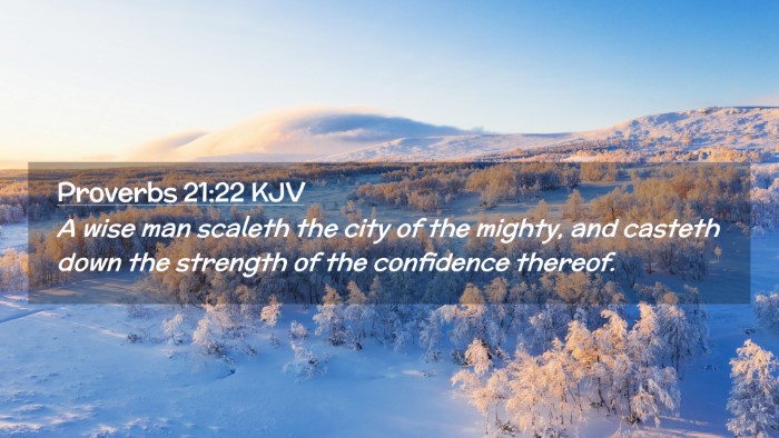 Picture 02 - Proverbs 21:22 KJV Desktop Wallpaper - A wise man scaleth the city of the mighty, and - Desktop Bible Verse Wallpaper