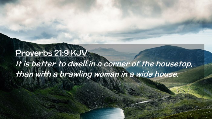 Picture 02 - Proverbs 21:9 KJV Desktop Wallpaper - It is better to dwell in a corner of the - Desktop Bible Verse Wallpaper