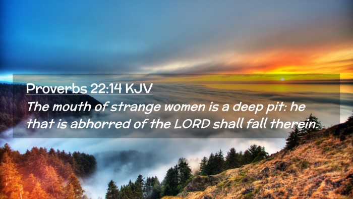 Picture 02 - Proverbs 22:14 KJV Desktop Wallpaper - The mouth of strange women is a deep pit: he that - Desktop Bible Verse Wallpaper