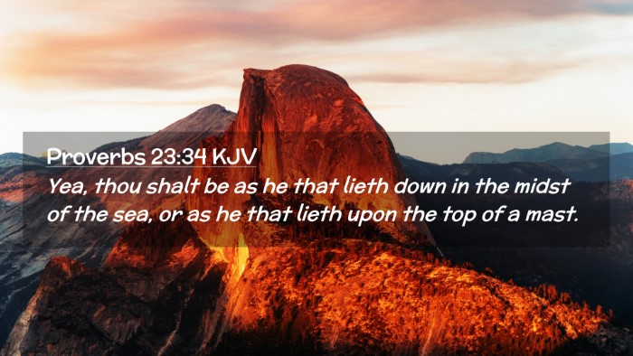 Picture 02 - Proverbs 23:34 KJV Desktop Wallpaper - Yea, thou shalt be as he that lieth down in the - Desktop Bible Verse Wallpaper