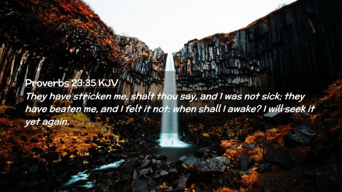 Picture 02 - Proverbs 23:35 KJV Desktop Wallpaper - They have stricken me, shalt thou say, and I was - Desktop Bible Verse Wallpaper