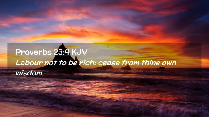 Picture 02 - Proverbs 23:4 KJV Desktop Wallpaper - Labour not to be rich: cease from thine own - Desktop Bible Verse Wallpaper