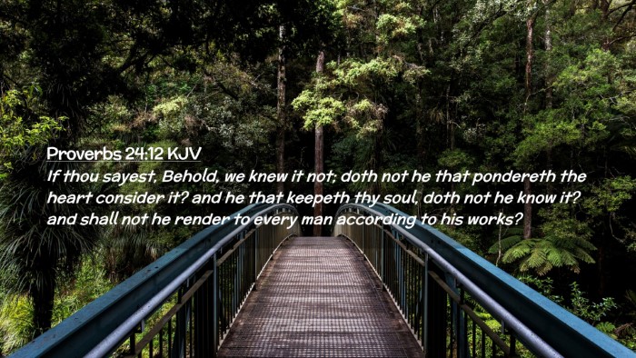 Picture 02 - Proverbs 24:12 KJV Desktop Wallpaper - If thou sayest, Behold, we knew it not; doth not - Desktop Bible Verse Wallpaper