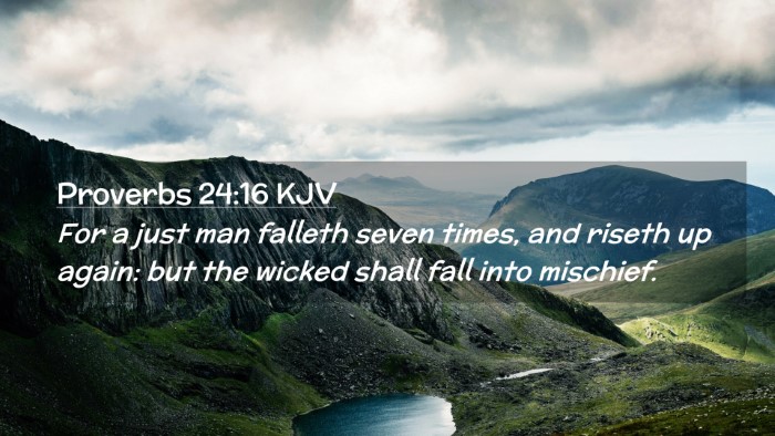 Picture 02 - Proverbs 24:16 KJV Desktop Wallpaper - For a just man falleth seven times, and riseth up - Desktop Bible Verse Wallpaper