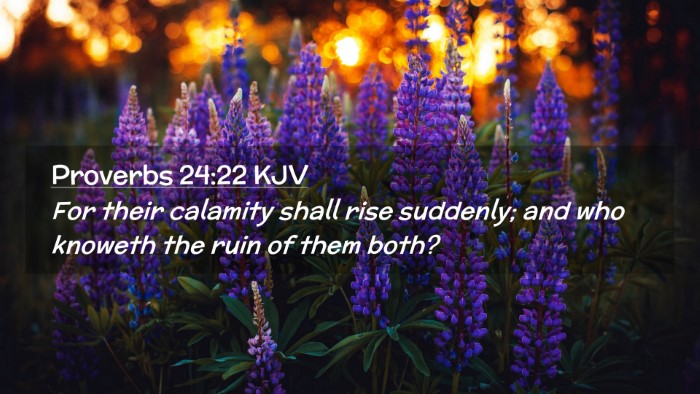 Picture 02 - Proverbs 24:22 KJV Desktop Wallpaper - For their calamity shall rise suddenly; and who - Desktop Bible Verse Wallpaper