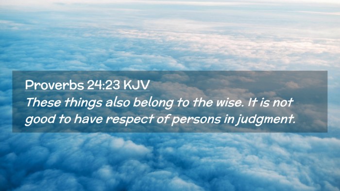 Picture 02 - Proverbs 24:23 KJV Desktop Wallpaper - These things also belong to the wise. It is not - Desktop Bible Verse Wallpaper