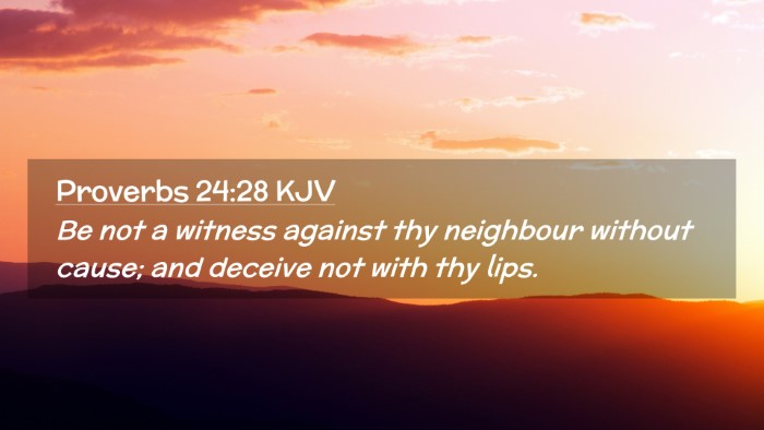 Picture 02 - Proverbs 24:28 KJV Desktop Wallpaper - Be not a witness against thy neighbour without - Desktop Bible Verse Wallpaper