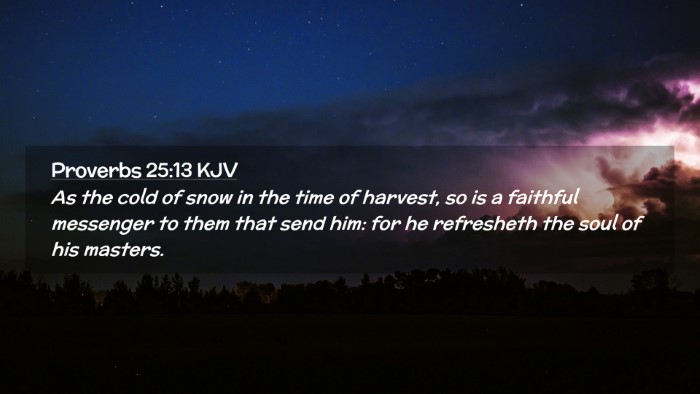 Picture 02 - Proverbs 25:13 KJV Desktop Wallpaper - As the cold of snow in the time of harvest, so is - Desktop Bible Verse Wallpaper