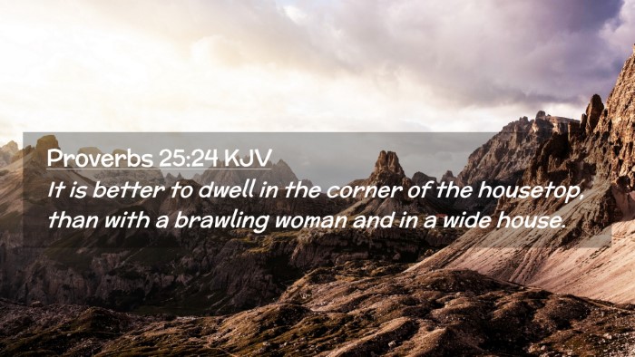 Picture 02 - Proverbs 25:24 KJV Desktop Wallpaper - It is better to dwell in the corner of the - Desktop Bible Verse Wallpaper
