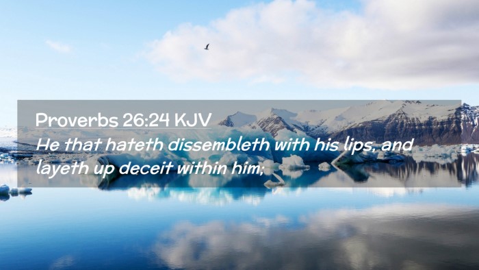 Picture 02 - Proverbs 26:24 KJV Desktop Wallpaper - He that hateth dissembleth with his lips, and - Desktop Bible Verse Wallpaper