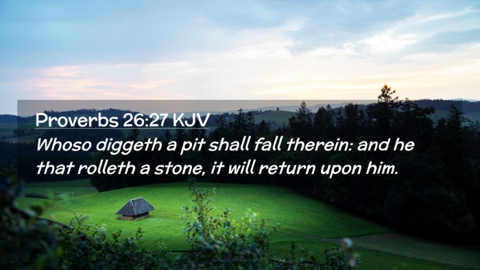 Picture 02 - Proverbs 26:27 KJV Desktop Wallpaper - Whoso diggeth a pit shall fall therein: and he - Desktop Bible Verse Wallpaper