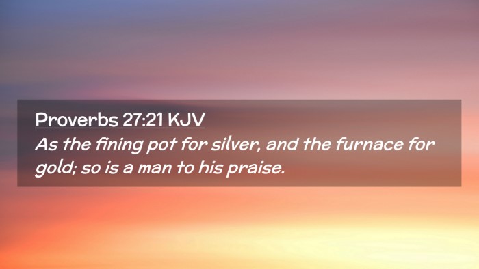 Picture 02 - Proverbs 27:21 KJV Desktop Wallpaper - As the fining pot for silver, and the furnace for - Desktop Bible Verse Wallpaper