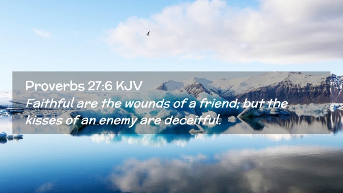 Picture 02 - Proverbs 27:6 KJV Desktop Wallpaper - Faithful are the wounds of a friend; but the - Desktop Bible Verse Wallpaper