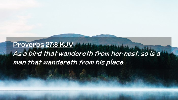 Picture 02 - Proverbs 27:8 KJV Desktop Wallpaper - As a bird that wandereth from her nest, so is a - Desktop Bible Verse Wallpaper