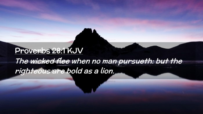 Picture 02 - Proverbs 28:1 KJV Desktop Wallpaper - The wicked flee when no man pursueth: but the - Desktop Bible Verse Wallpaper