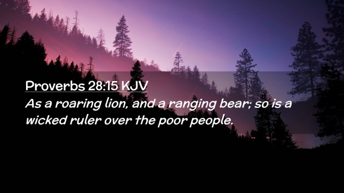 Picture 02 - Proverbs 28:15 KJV Desktop Wallpaper - As a roaring lion, and a ranging bear; so is a - Desktop Bible Verse Wallpaper